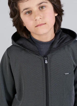 Soft Bonni - Jaqueta Infantil Menino Moletom Hold Preto - SOFT BONNI