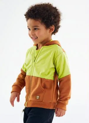 Up Baby - Jaqueta Infantil Menino Moletom Marrom - UP BABY