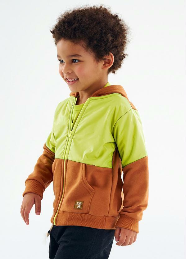 Up Baby - Jaqueta Infantil Menino Moletom Marrom