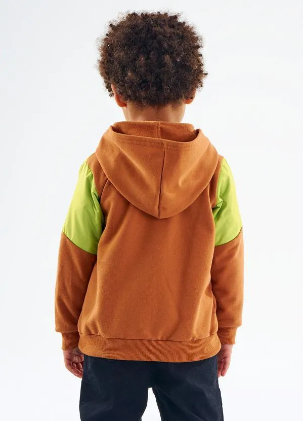 Up Baby - Jaqueta Infantil Menino Moletom Marrom 2