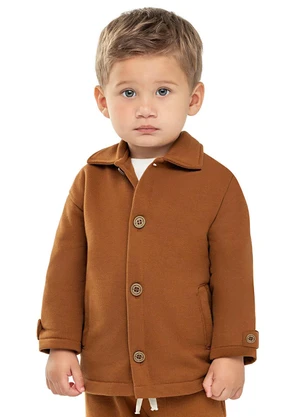 Colorittá - Jaqueta Infantil Menino Moletom Piquê Marrom - COLORITTÁ