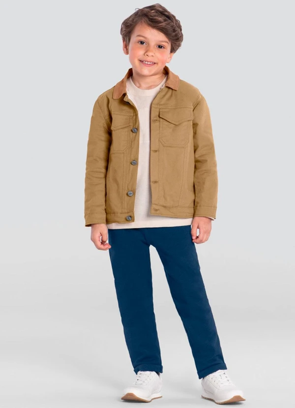 Brandili Mundi - Jaqueta Infantil Menino Peluciada Marrom 2