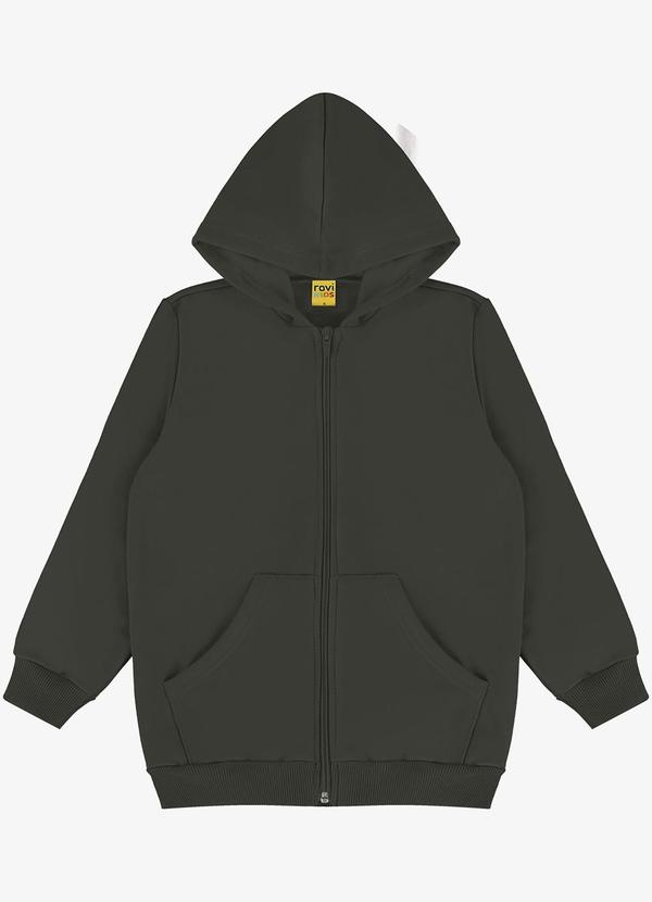 Rovi Kids - Jaqueta Infantil Moletom com Capuz Verde