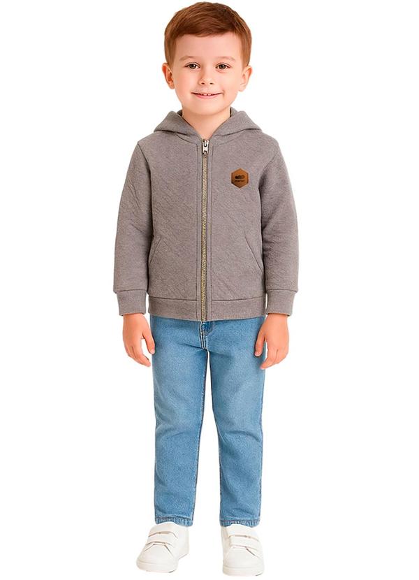 Marlan - Jaqueta Infantil Unissex em Matelassê Cinza 3