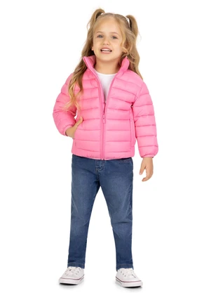 Kyly - Jaqueta Infantil Unissex em Nylon Rosa - KYLY