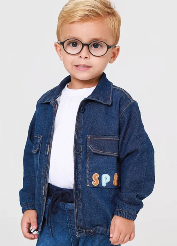 Queima Estoque - Jaqueta Jeans Bebê Menino Azul