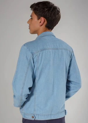 Outlet - Jaqueta Jeans Juvenil Masculina Azul - OUTLET