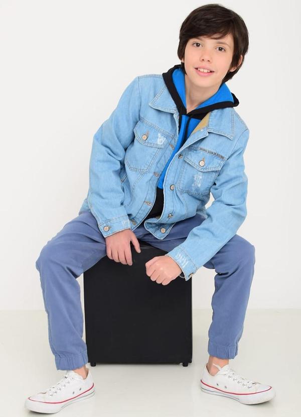 Sun Place - Jaqueta Jeans Juvenil Masculina Azul 4