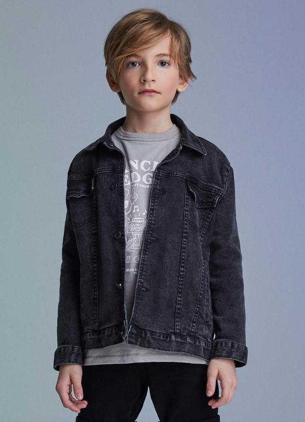 Youccie - Jaqueta Jeans Preta Preto