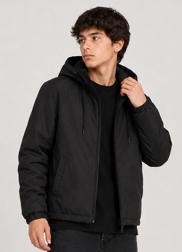Rovitex - Jaqueta Juvenil Masculina com Capuz Preto
