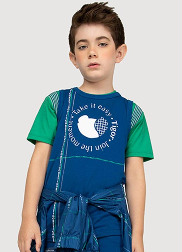 Tigor T Tigre - Jaqueta Manga Longa Infantil Masculina Azul