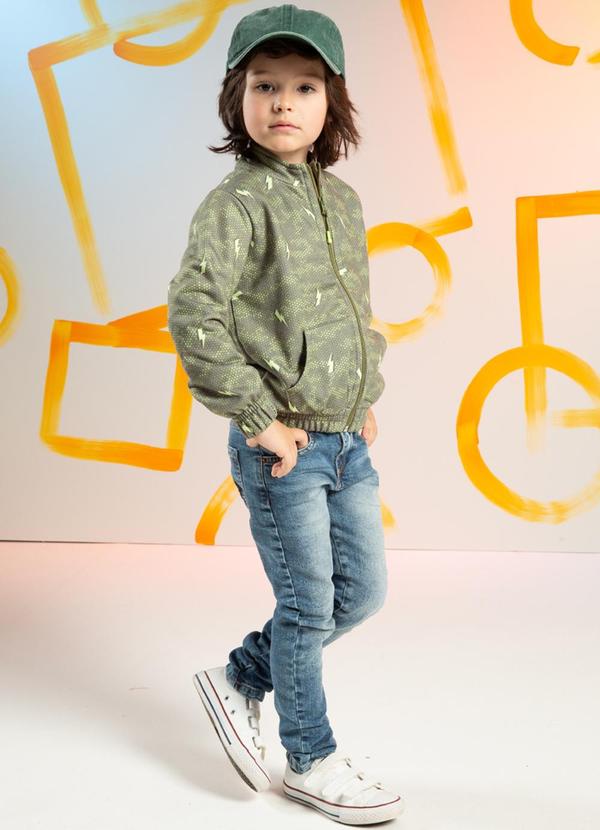 Cativa Kids - Jaqueta Masculina em Moletom Verde 2