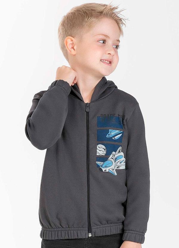 Cativa Kids - Jaqueta Masculina Infantil Estilosa Cinza