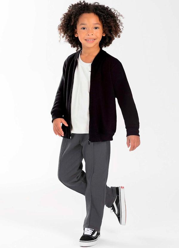 Cativa Kids - Jaqueta Masculina Infantil Moderna Preto