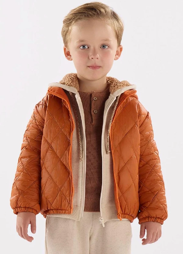 Up Baby - Jaqueta Menino em Matelassê Laranja