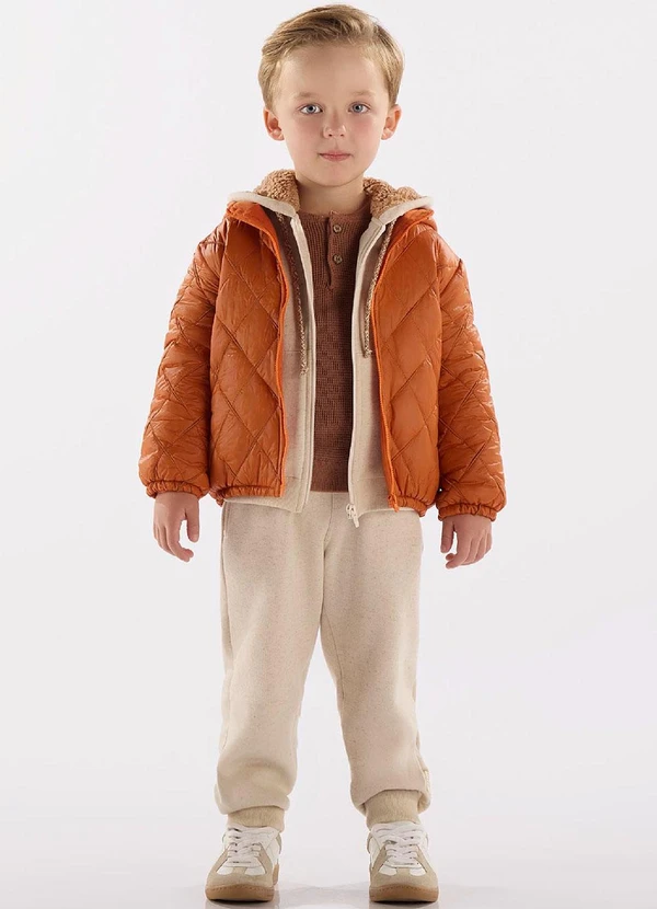 Up Baby - Jaqueta Menino em Matelassê Laranja 3