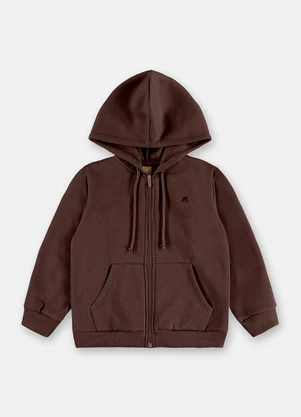Up Baby - Jaqueta Menino em Moletom Felpado Marrom - UP BABY