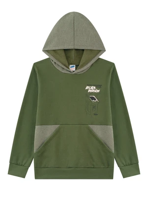 Marlan - Jaqueta Menino em Moletom Quadriculado Verde - MARLAN