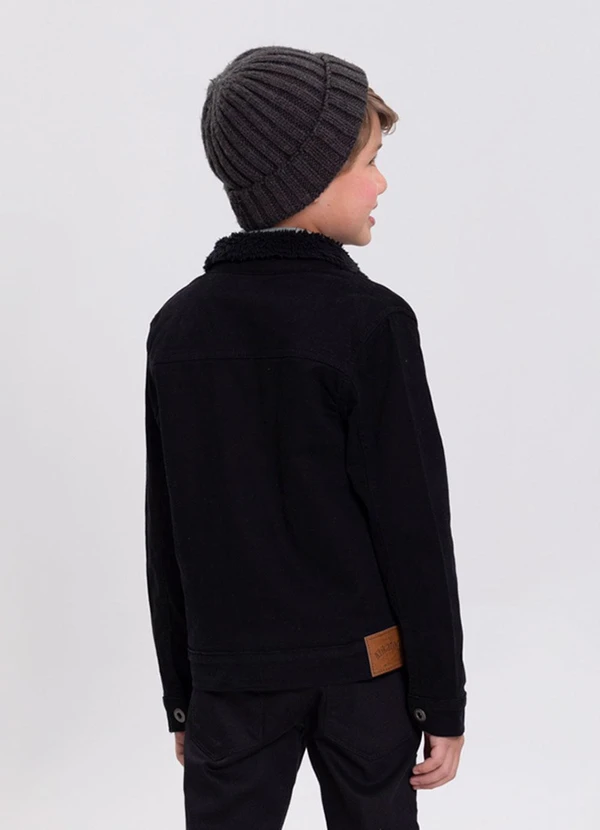 Alakazoo - Jaqueta Menino em Sarja com Forro de Pelo Preto 4