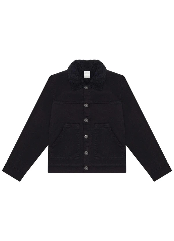 Alakazoo - Jaqueta Menino em Sarja com Forro de Pelo Preto 5