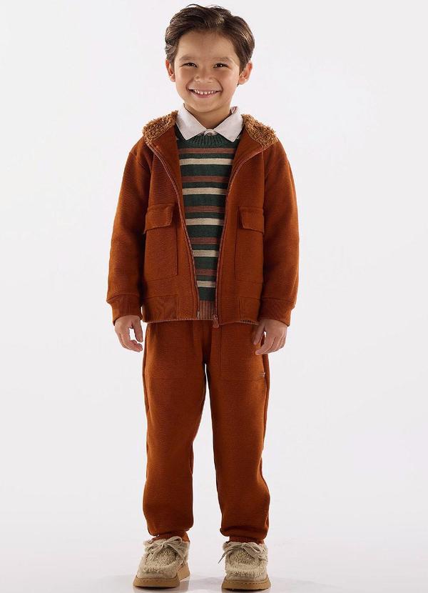 Up Baby - Jaqueta Menino Malha Alfaiataria Marrom 2
