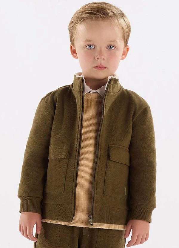 Up Baby - Jaqueta Menino Malha Alfaiataria Marrom 1