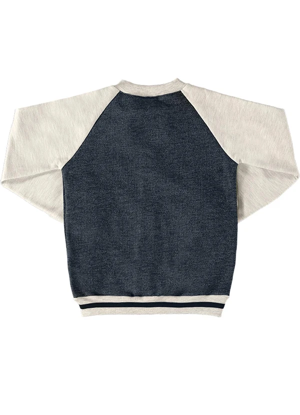 Marlan - Jaqueta Menino Moletom Felpado Jeans Preto 2