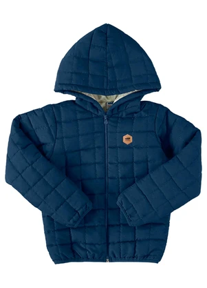 Marlan - Jaqueta Menino Puffer Matelassê Quadrado Azul - MARLAN