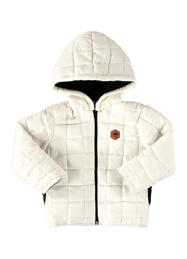 Marlan - Jaqueta Menino Puffer Matelassê Quadrado Bege