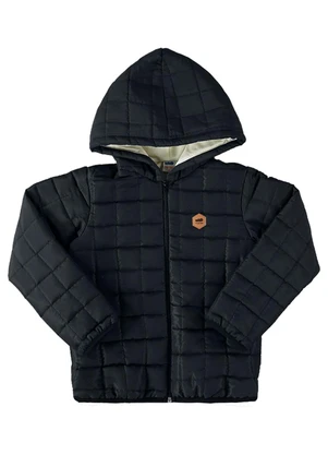 Marlan - Jaqueta Menino Puffer Matelassê Quadrado Preto - MARLAN