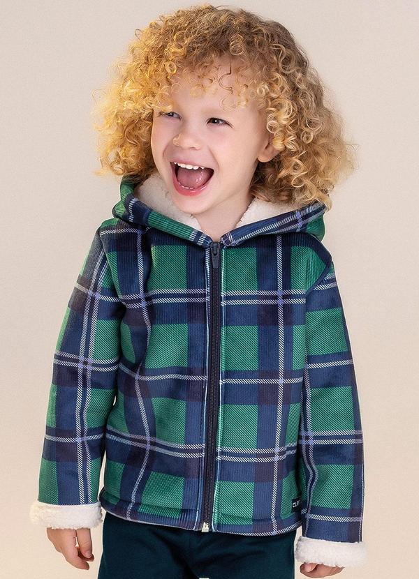 Colorittá - Jaqueta Menino Xadrez em Pelo Verde