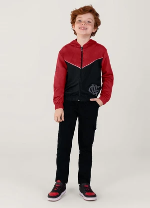 Brandili - Jaqueta Microfibra Unissex Flamengo Preto - BRANDILI