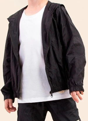 Bugbee - Jaqueta Minimal Infantil Tactel Preto - BUGBEE