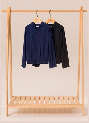 Bugbee - Jaqueta Minimal Infantil Tactel Preto - BUGBEE