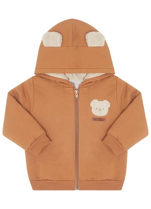 Pulla Bulla - Jaqueta Moletom e Carneirinho Marrom - PULLA BULLA
