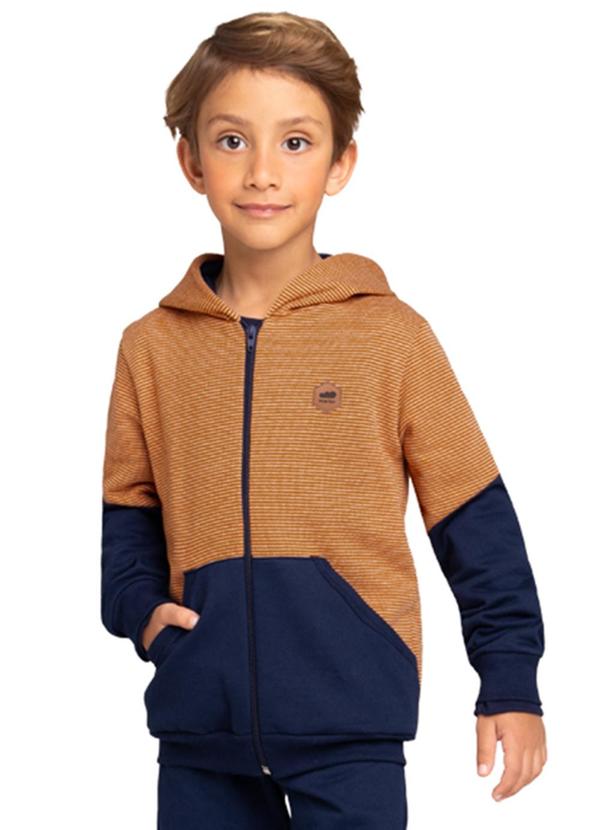 Marlan - Jaqueta Moletom Quadriculado com Moletom Marrom 1