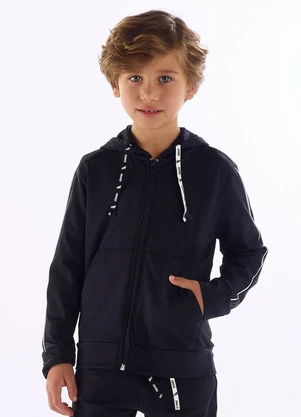 Quimby - Jaqueta para Menino com Capuz e Zíper Preto - QUIMBY