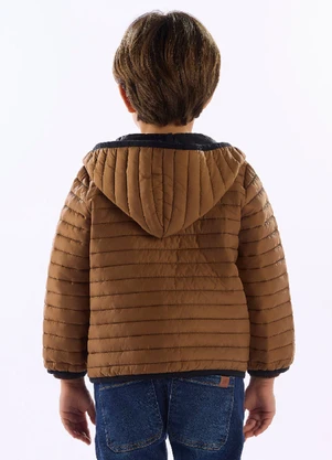 Up Baby - Jaqueta Puffa Infantil Dupla Face Marrom - UP BABY