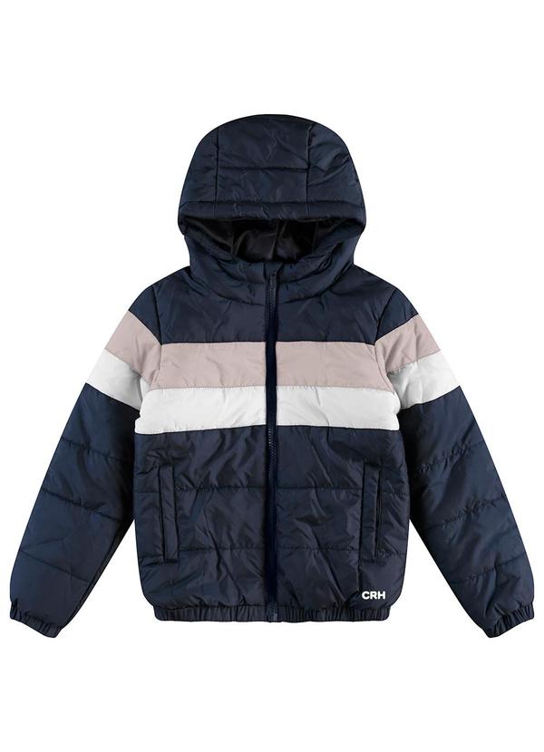 Carinhoso - Jaqueta Puffer com Capuz Menino Azul 3