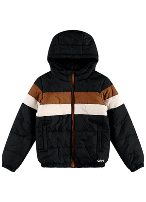 Carinhoso - Jaqueta Puffer com Capuz Menino Preto - CARINHOSO