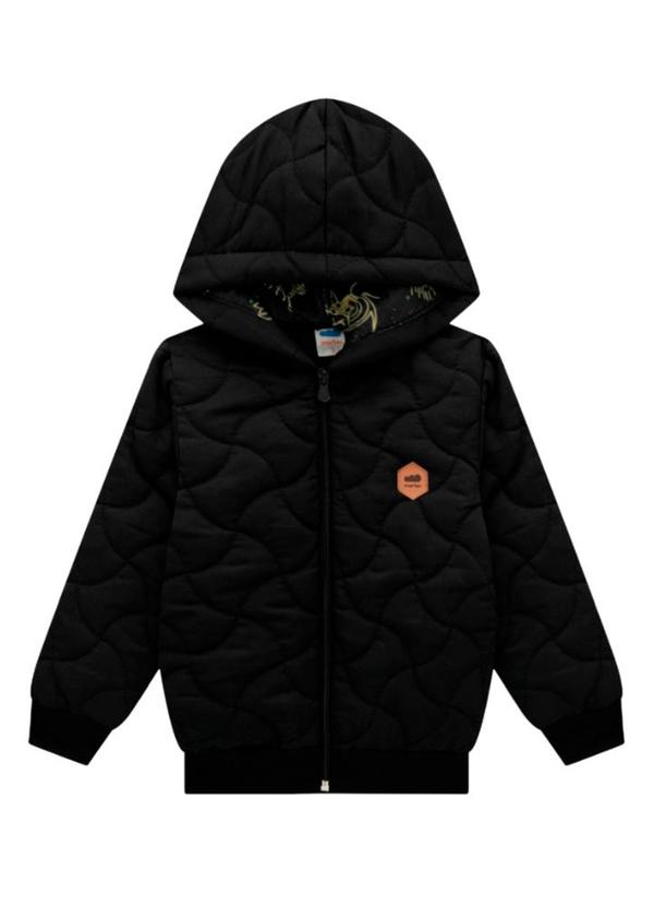 Marlan - Jaqueta Puffer em Matelassê Microfibra Preto