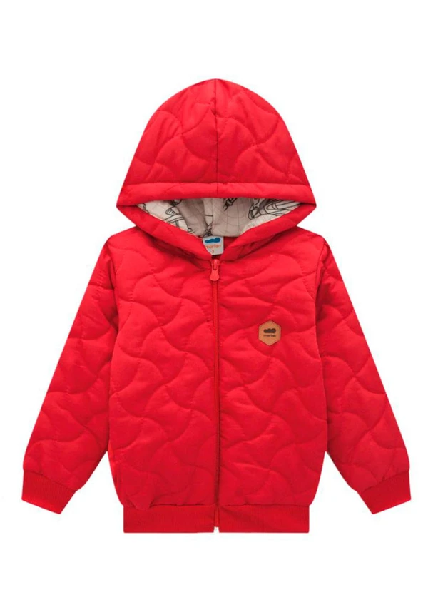 Marlan - Jaqueta Puffer em Matelassê Microfibra Vermelho