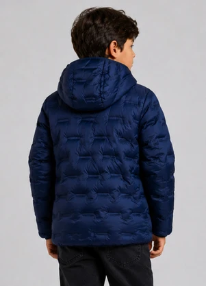 Rovitex - Jaqueta Puffer Infantil Menino com Capuz Azul - ROVITEX