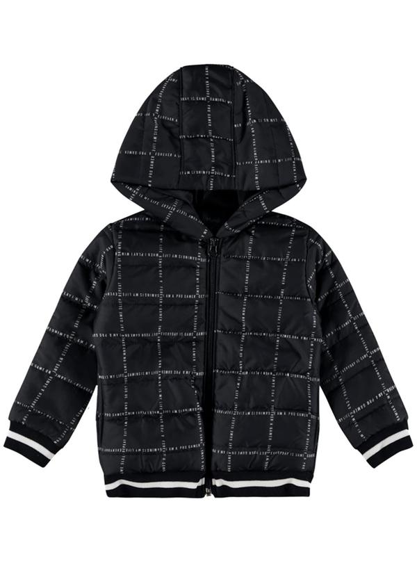 Brandili Mundi - Jaqueta Puffer Infantil Menino Preto