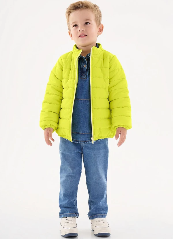 Up Baby - Jaqueta Puffer Unissex Infantil Amarelo 2