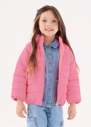 Up Baby - Jaqueta Puffer Unissex Infantil Rosa - UP BABY