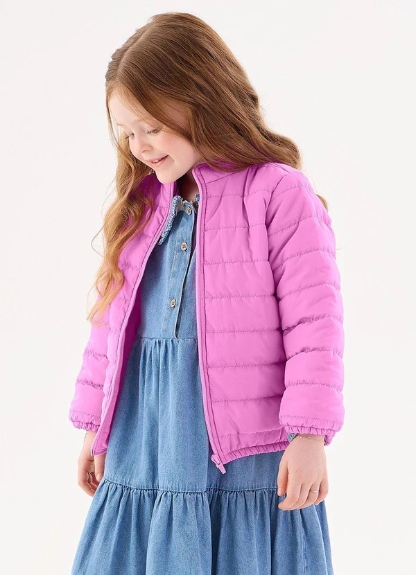 Up Baby - Jaqueta Puffer Unissex Infantil Roxo