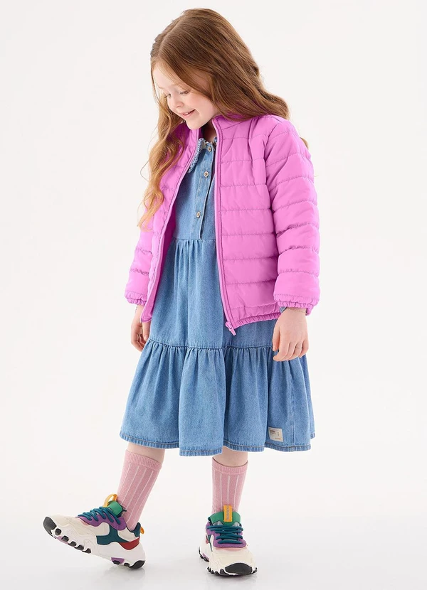 Up Baby - Jaqueta Puffer Unissex Infantil Roxo 2