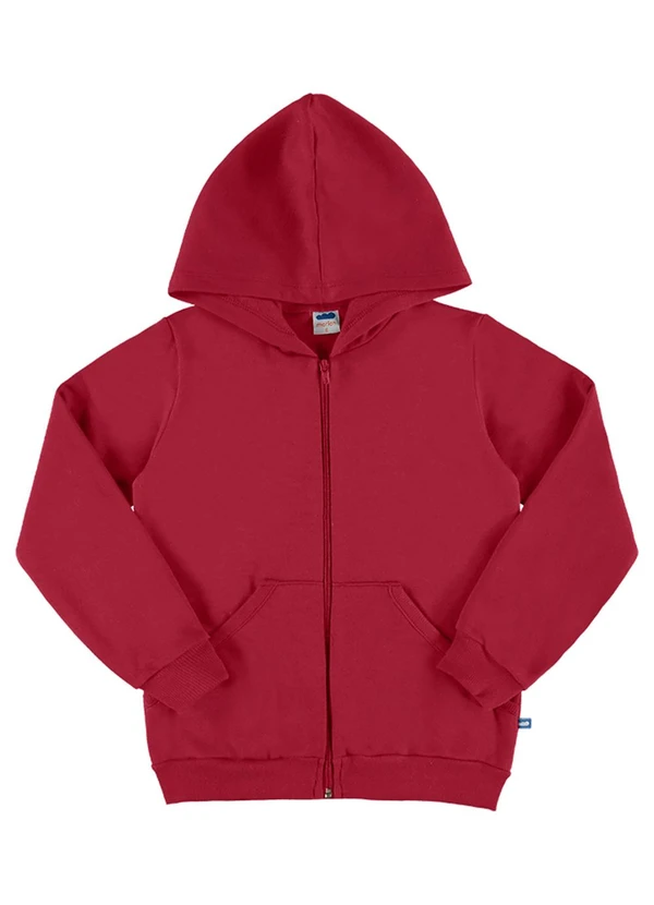 Marlan - Jaqueta Unissex em Moletinho Vermelho