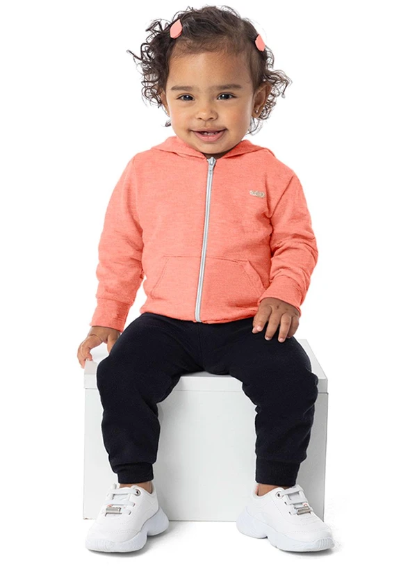 Marlan - Jaqueta Unissex em Moletom Flamê Felpado Laranja 3